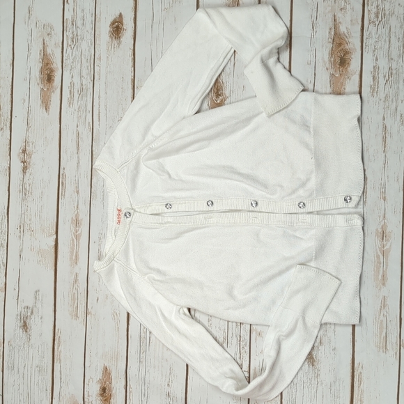 Cat & Jack White Rhinestone Cardigan Girls L - Picture 1 of 6